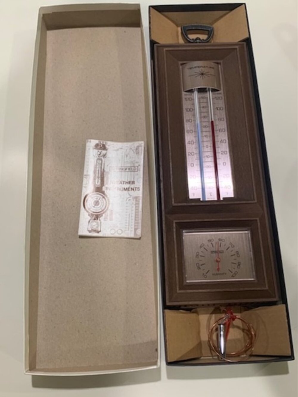 Vintage New THERMOMETER Springfield Lynwood Indoor-Outdoor Humidity Meter